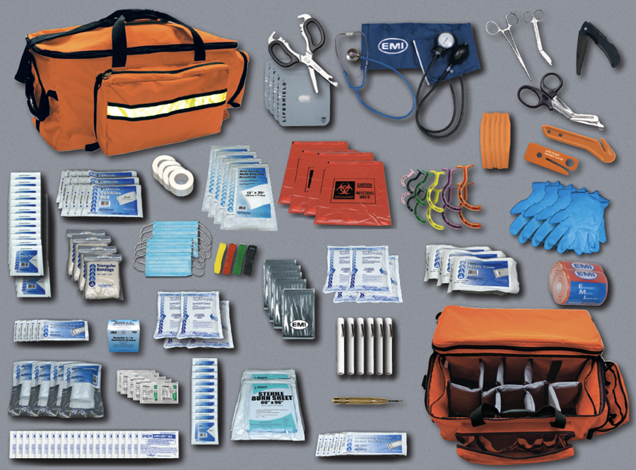 EMI Pro Response II Trauma Kit: Bulk, 132 Components, Orange